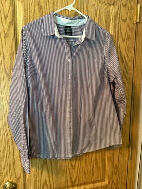 George Purple and White Striped Women’s Shirt